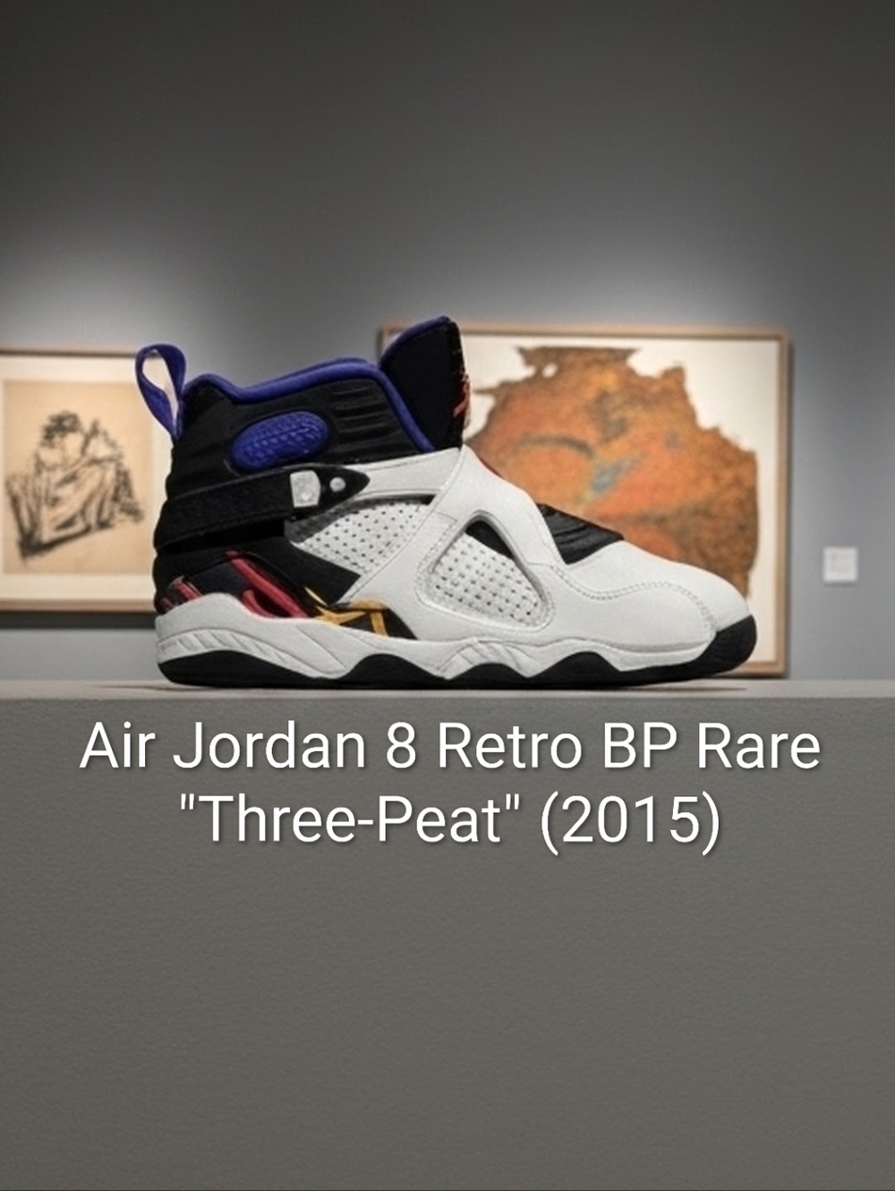 Air Jordan 8 Retro BP Rare "Three-Peat" (2015) B3Y/G4.5 NEW W/OG BOX